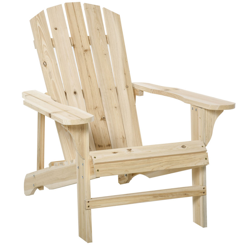 Boukra Fir Outdoor Adirondack Chair, Natural
