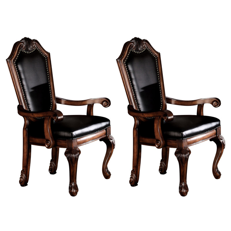 Élégante chaise de salle à manger, noire et brune, fauteuil ergonomique sophistiqué à dossier solide, silhouette gracieuse