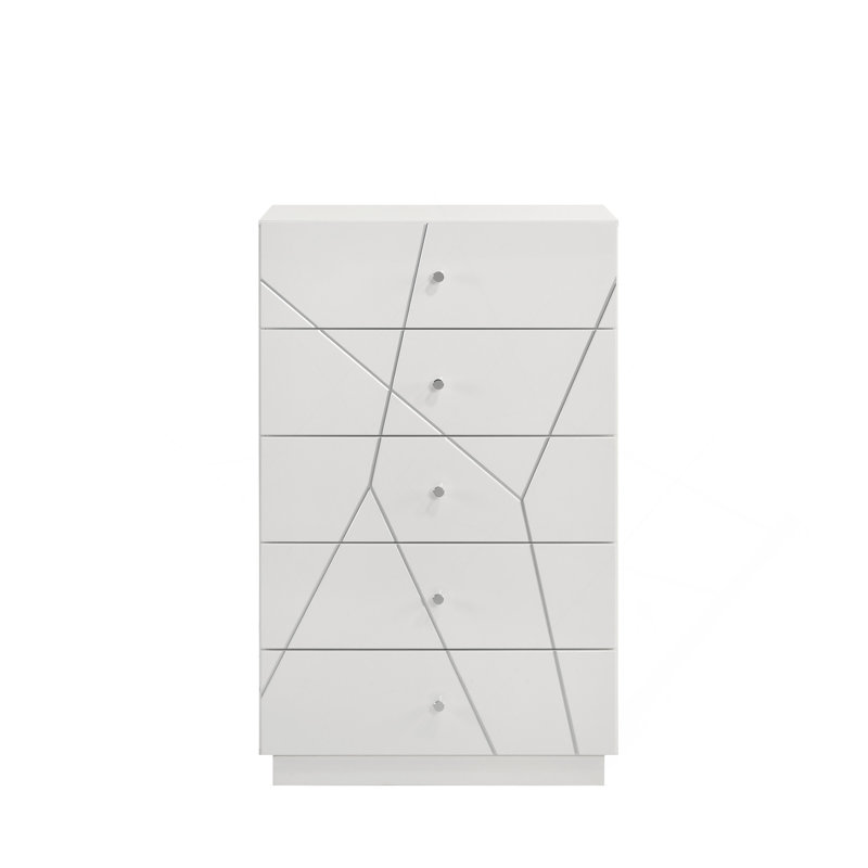 Sophisticated Chest With Geometric Design And Spacious Drawers For Efficient Storage