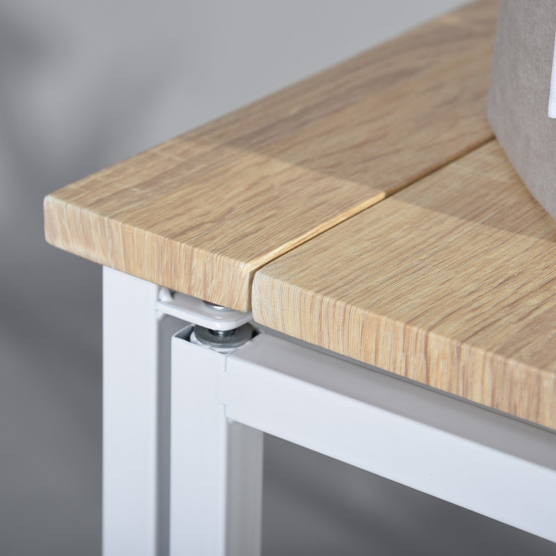 Nixon Metal Base Writing Desk, Oak/White