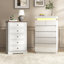 Ensemble de rangement vintage 2 pièces pour chambre à coucher avec commode haute à 6 tiroirs et commode à 6 tiroirs éclairées par DEL-1795092737