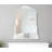 32" White Arch Baroque Framed Accent Mirror