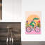 Happy Alligator Bike Ride Alligator Crocodile Flower Wall Art Print 1 Piece Wrapped Canvas Wall Art-75726689