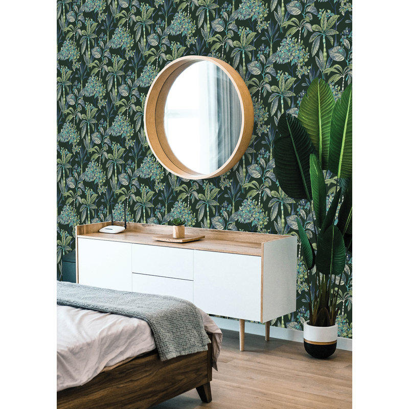 Aird Rainbow Panama Peel & Stick Wallpaper, Deep Green