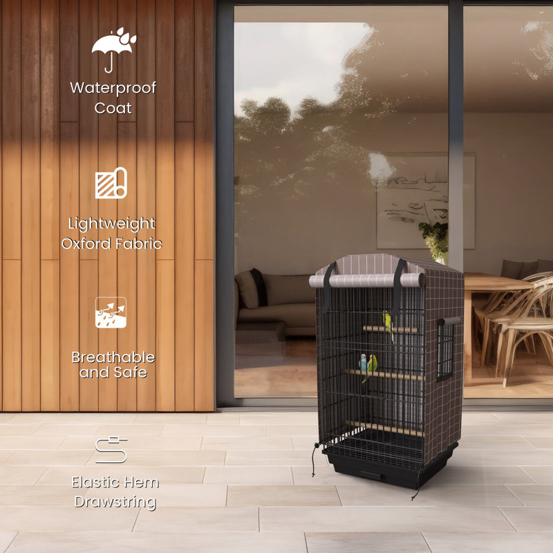 Housse pour cage à oiseaux H 35 po x l 17,5 po x P 14 po - Tissu Oxford respirant et bloquant la lumière pour perruches et petites cages à oiseaux - Dorothene