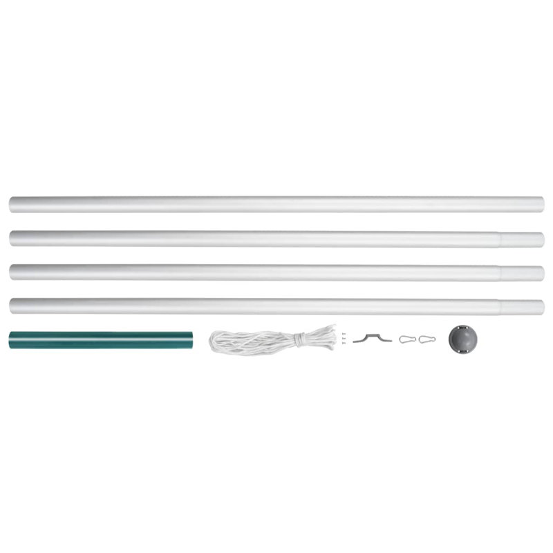 244.1" Aluminum Outdoor Flagpole Kit with Ground Sleeve