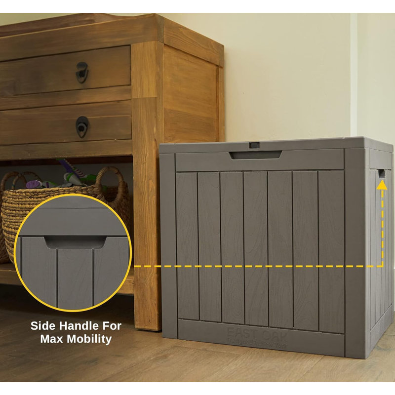 Gray Resin Lockable 31 Gallon Outdoor Deck Box