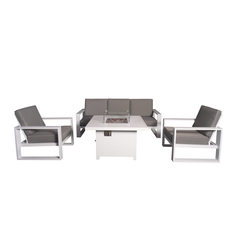 Ensemble repas extérieur pour 5 personnes Makensi, H 25,2 po x L 40,35 po x l 40,35 po