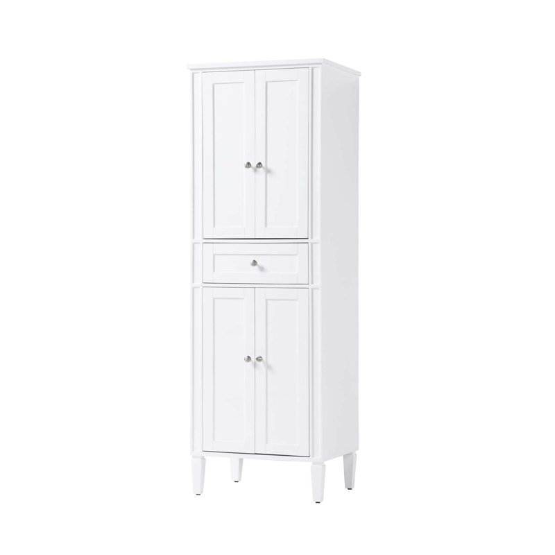 Armoire de rangement pour salle de bain 24 po en blanc, H 72 po x l 24 po x P 20 po, Blanc