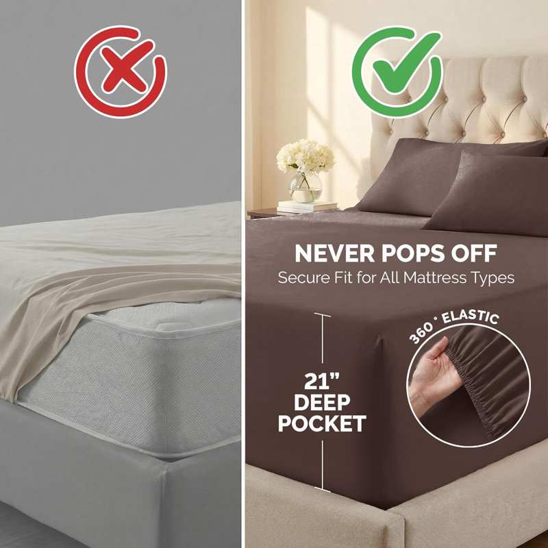 Vilano Springs Extra Deep Pocket Sheet Set, 6-Piece Ultra Soft Microfiber Sheets and Pillow Cases, Wrinkle Resistant, Easy Care
