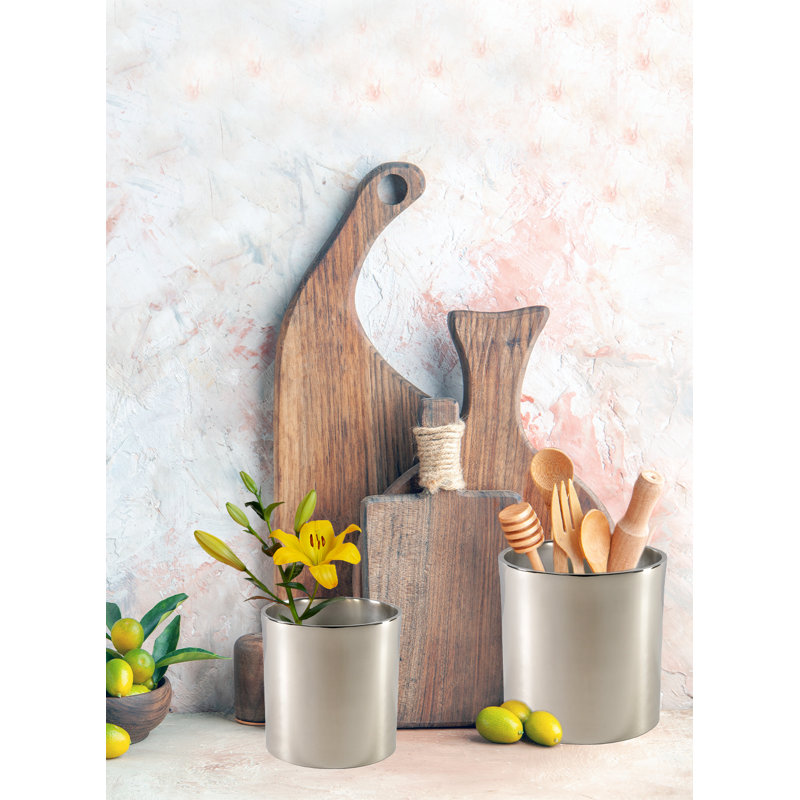 Vase en aluminium argenté Mercer41, H 6 po x l 6 po x P 6 po