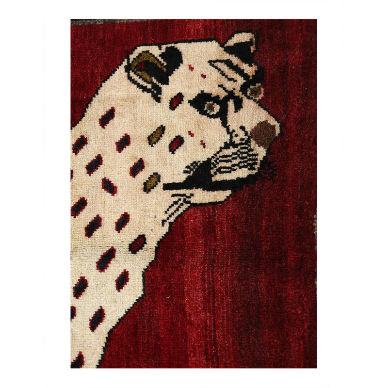 Tapis shiraz perse fin noué à la main 3 pi 5 po x 5 pi