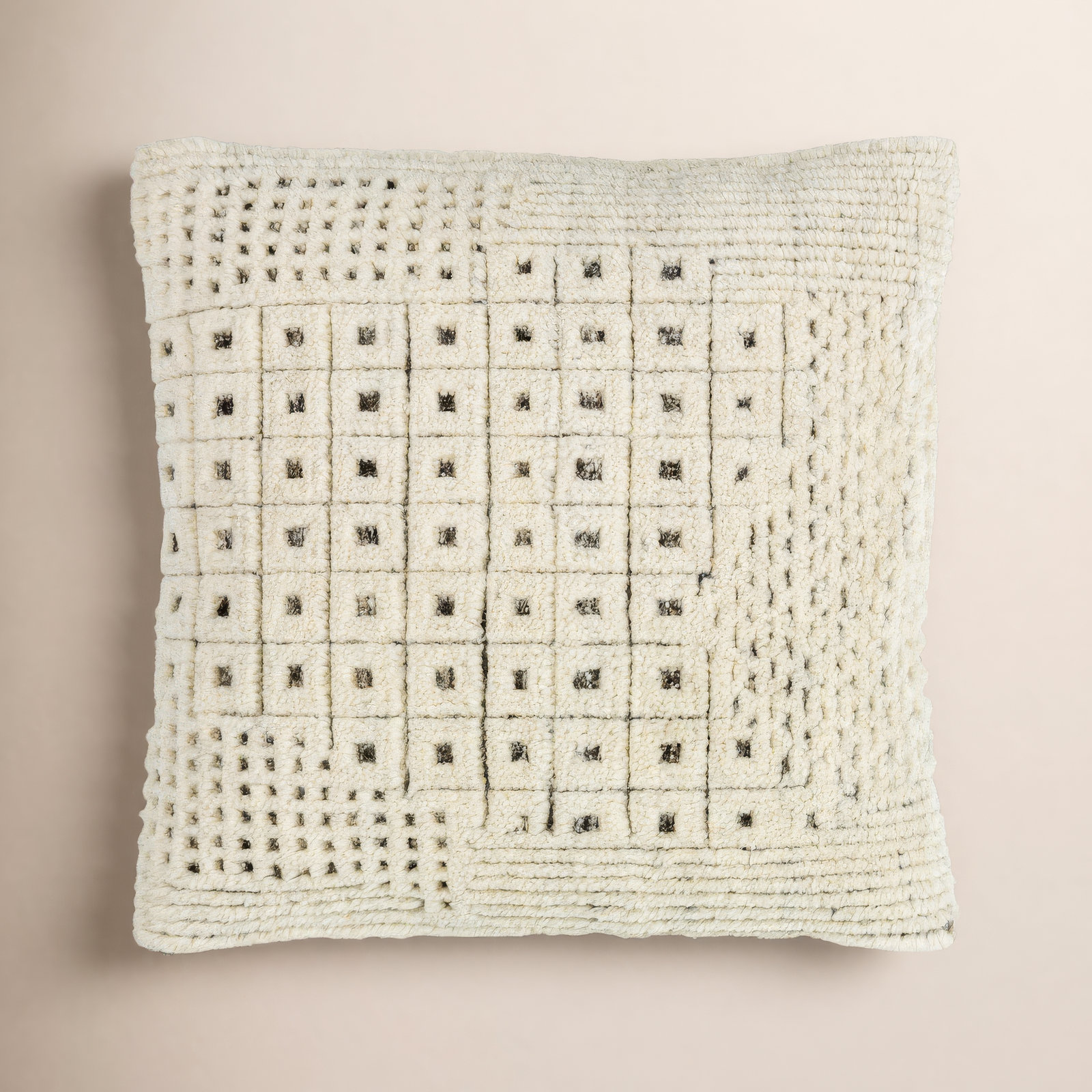 Danza Geometric Wool Pillow Cover, 18" x 18", Down