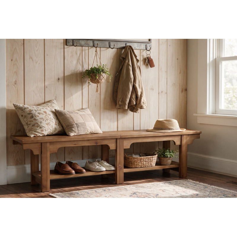 Banc en bois massif 70,9 po