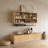 55.12" Modern Minimalist Light Wood Color Shelf with Hanging Rod-126597329