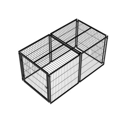 Large Dog Cage 63.7" Dog Kennel for Medium Dogs Puppy Dog Playpen with Top, Pet Cage, Indoor, Black.63.7"L x 34.2"W x 31.7"H.