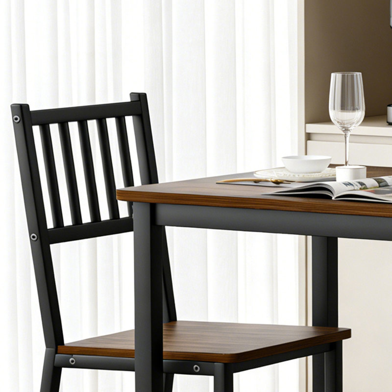 2 - Person Dining Table Set,Modern Style 3 Pieces Counter Height Bar With 2 High Back Dining Chairs For Small Space