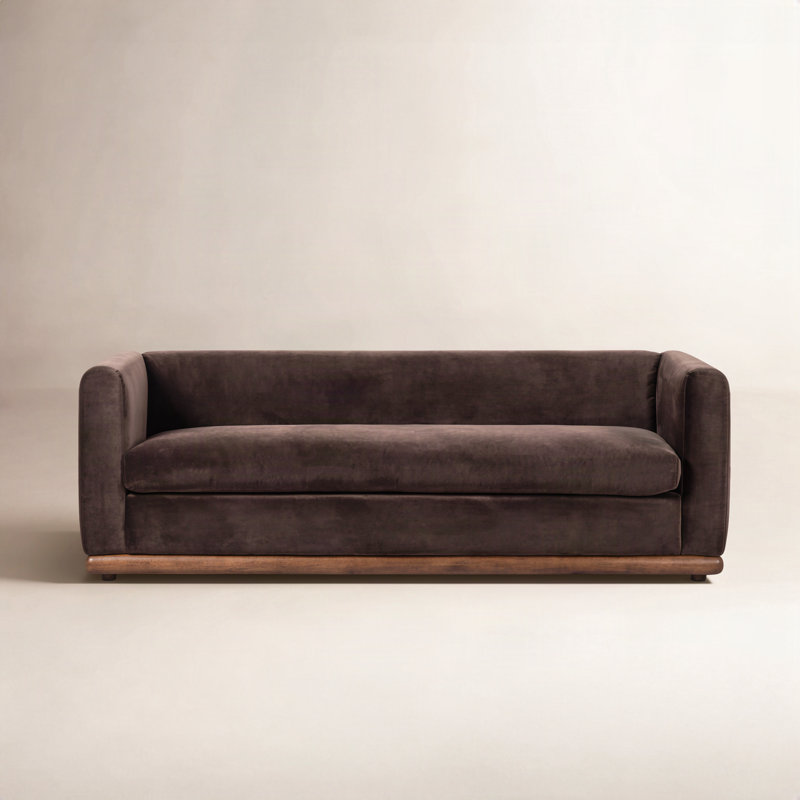 Jianna 83" Upholstered Sofa, Surrey Cocoa Velvet