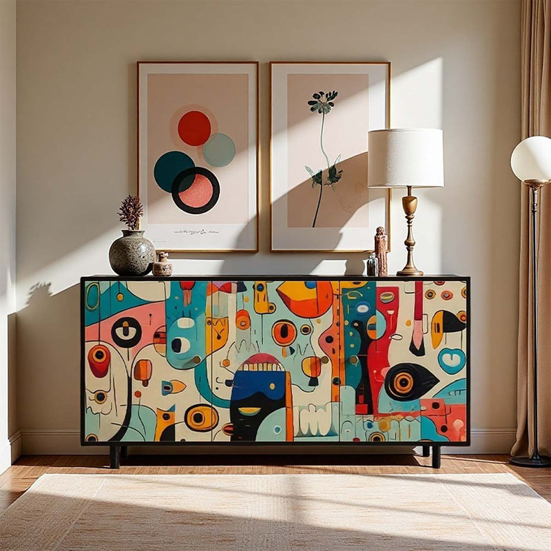 Art abstrait, armoire de rangement élégante