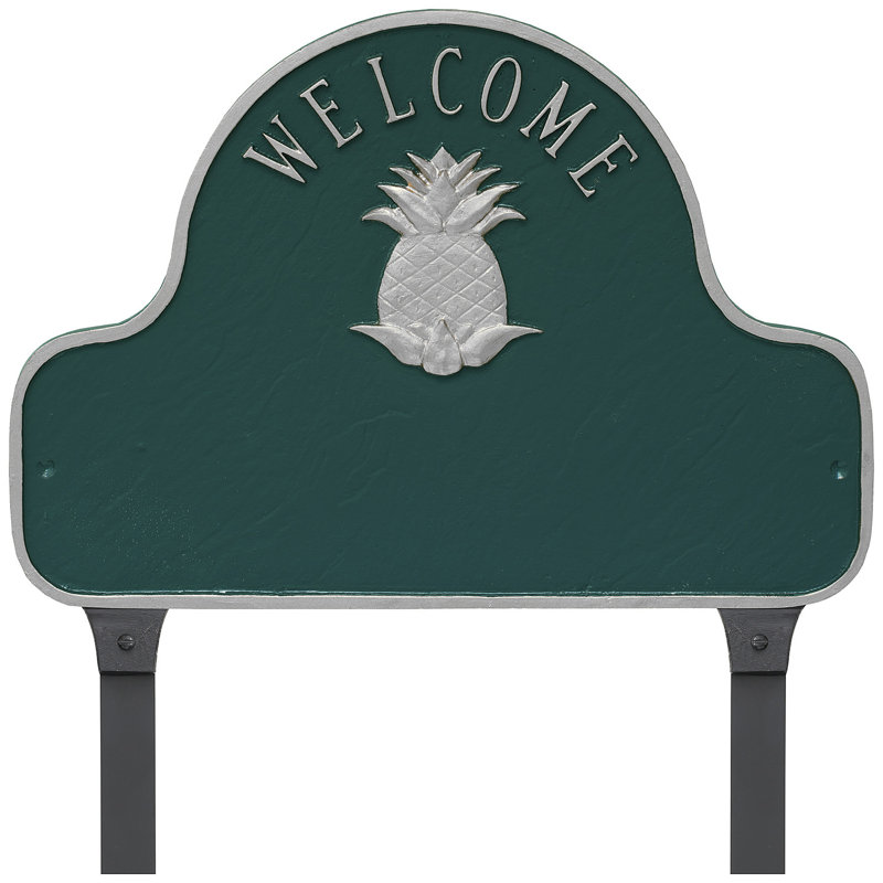 2-Line Lawn Address Sign, Gray/White, Yes