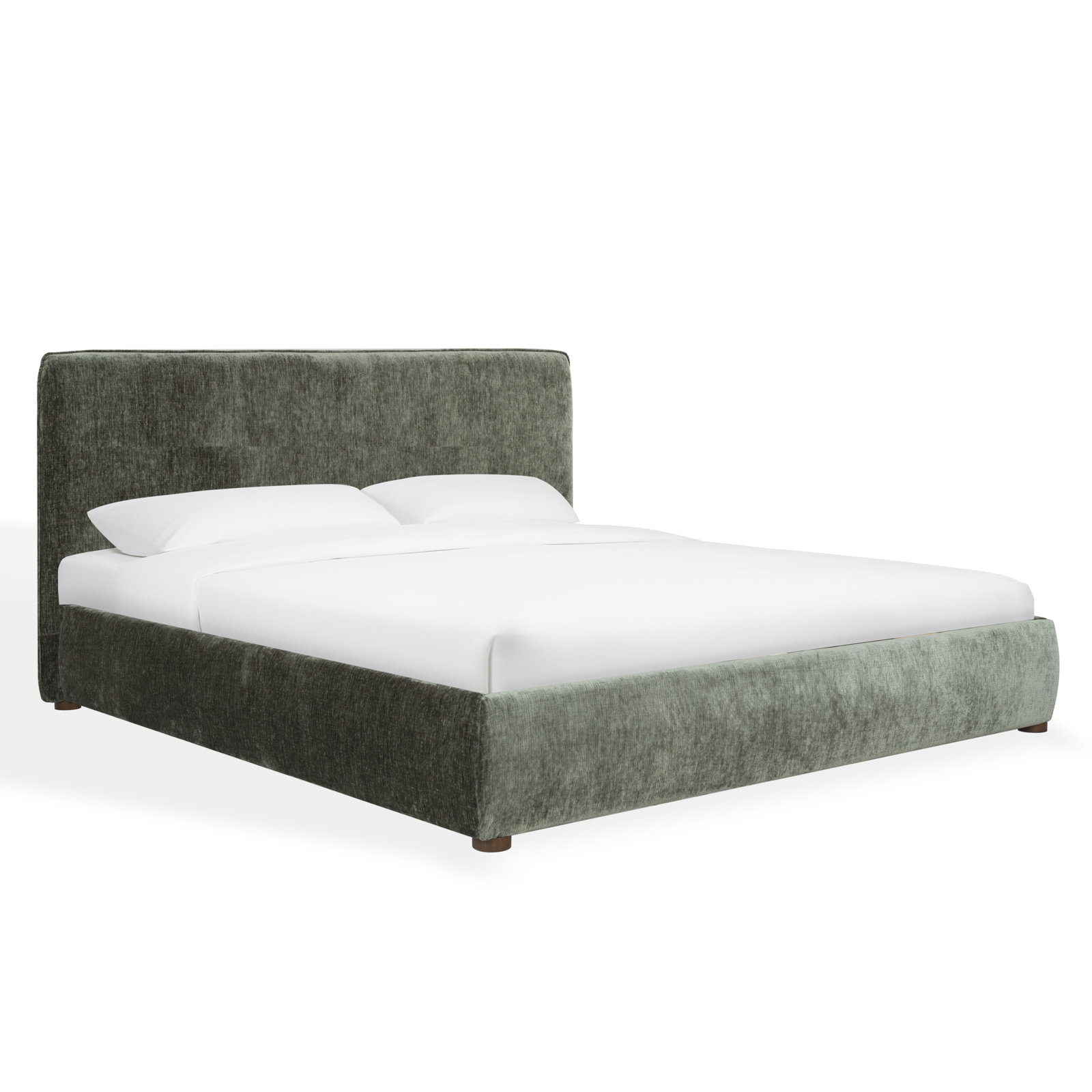 Callahan Upholstered Bed, Queen, Dark Green Chenille