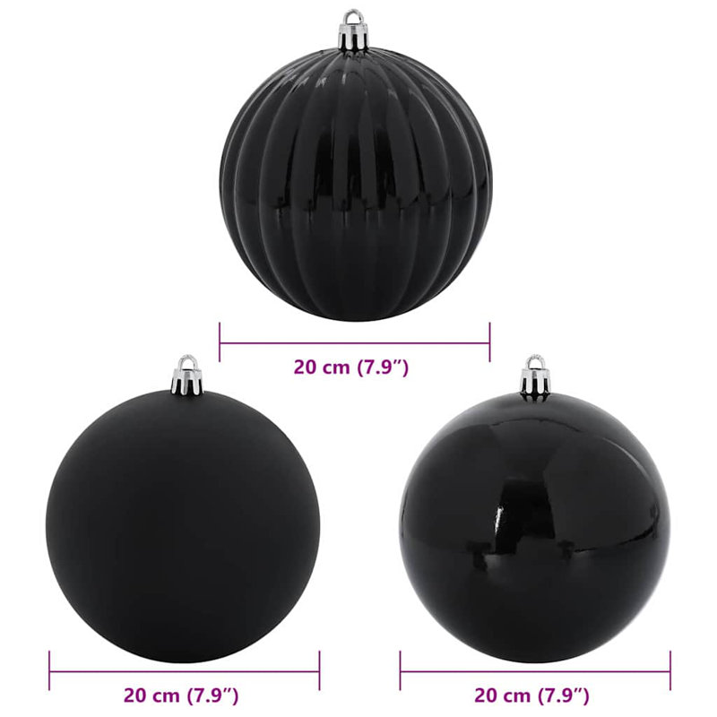 Christmas Bauble Set 4 pcs XXL, Black