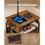 Lampe sur pied moderne avec table de bout intégrée et trois tiroirs avec éclairage réglable et plusieurs ports de charge