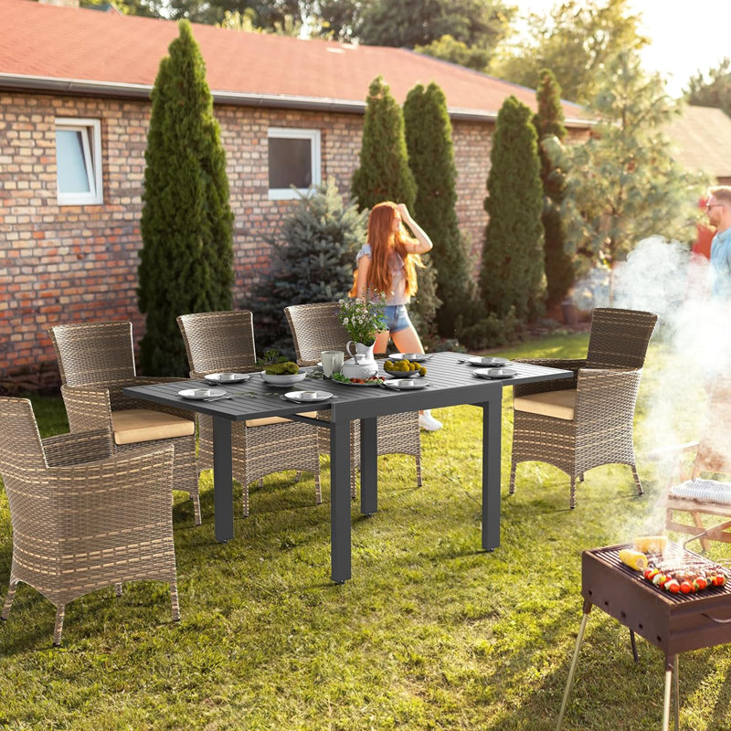 Aluminum Expandable Patio Dining Table