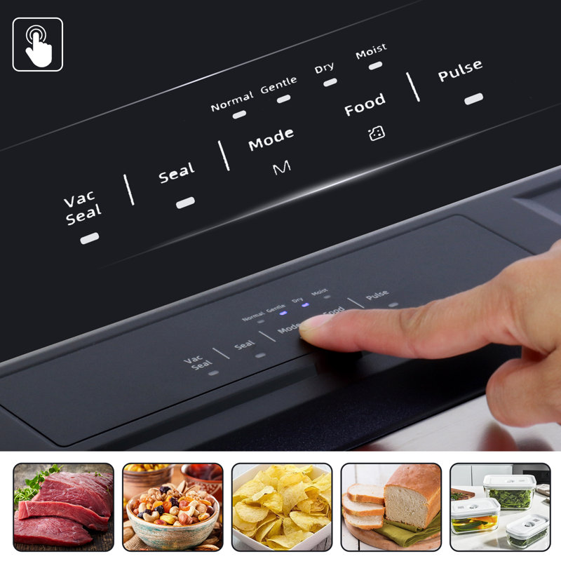 Kenmore Black and Silver Stainless Steel Vacuum Sealer with 7 Preset Modes