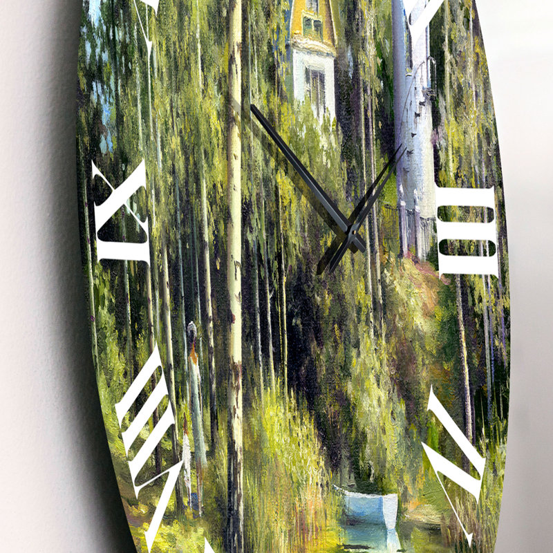 Horloge murale «The Wood River On A Decline By The Castle», Petit