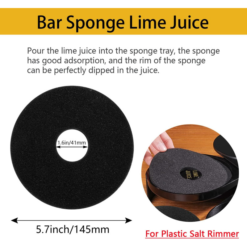 Éponge noire de remplacement pour verre, margarita, jus de lime