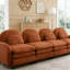 Teddy Fabric Cloud Sofa,Curved Backrest and Armrest with Curved Lumbar Pillows-1478361764