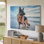 Reproduction d'art sur toile de berger allemand debout dans l'eau de plage, impression sur toile pour le salon, la chambre à coucher, le bureau, le couloir, le vestibule, le mur de la galerie et la décoration intérieure moderne