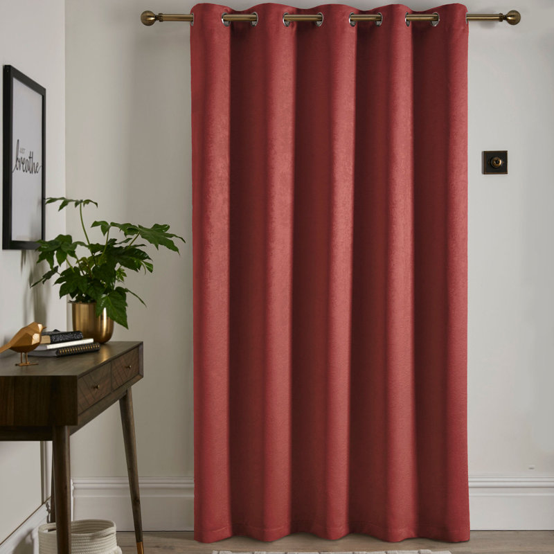 Strata Room Darkening Curtain, Terracotta, Width 168 x Drop 214 cm, 1