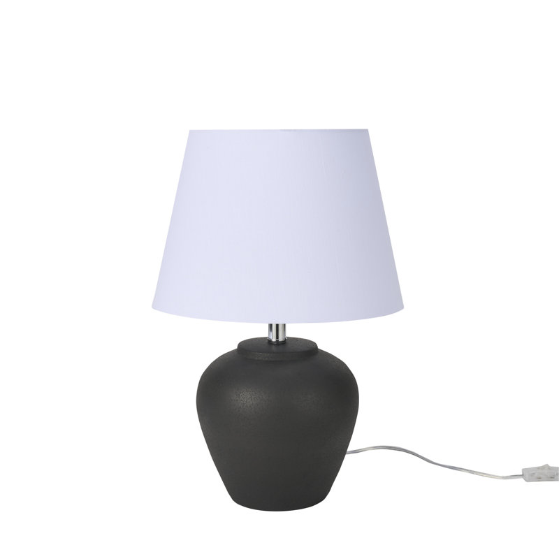 Lampe de table en céramique Leisha, Noir, Blanc