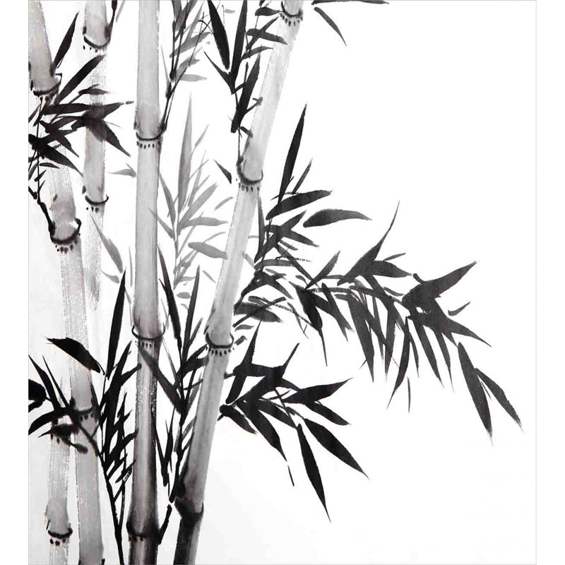 Charcoal Gray and White Bamboo Queen Duvet Cover Set