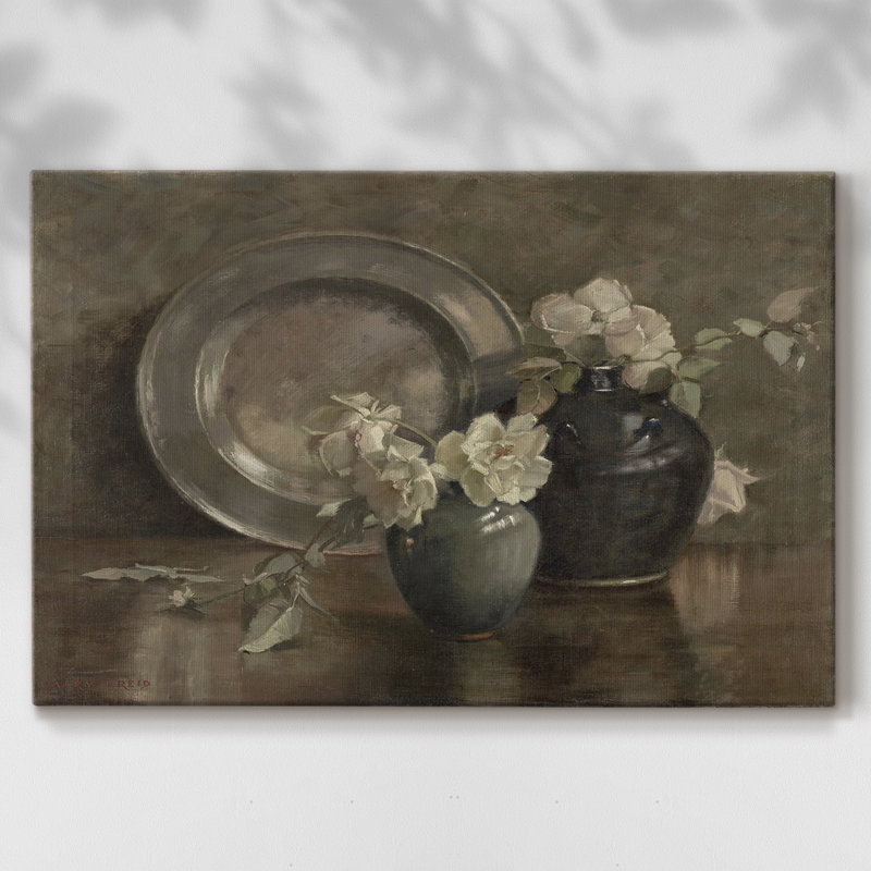 Motif floral rétro - LVII - Cavas enveloppés de galerie, 32 x 48