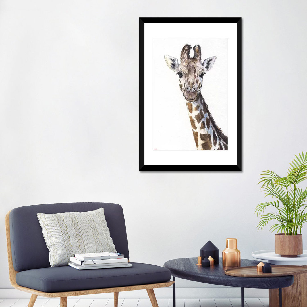 " Giraffe On White " by George Dyachenko East Urban Home Mat 