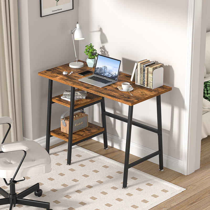 Coyer Computer Desk Table Study Writing Table Home Office, Rustic Brown