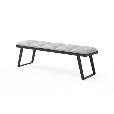Dumfries 57" Light Upholstered Faux Leather Bench