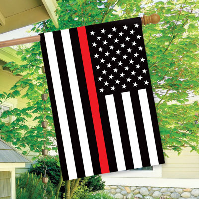 Drapeau de maison mince ligne rouge
