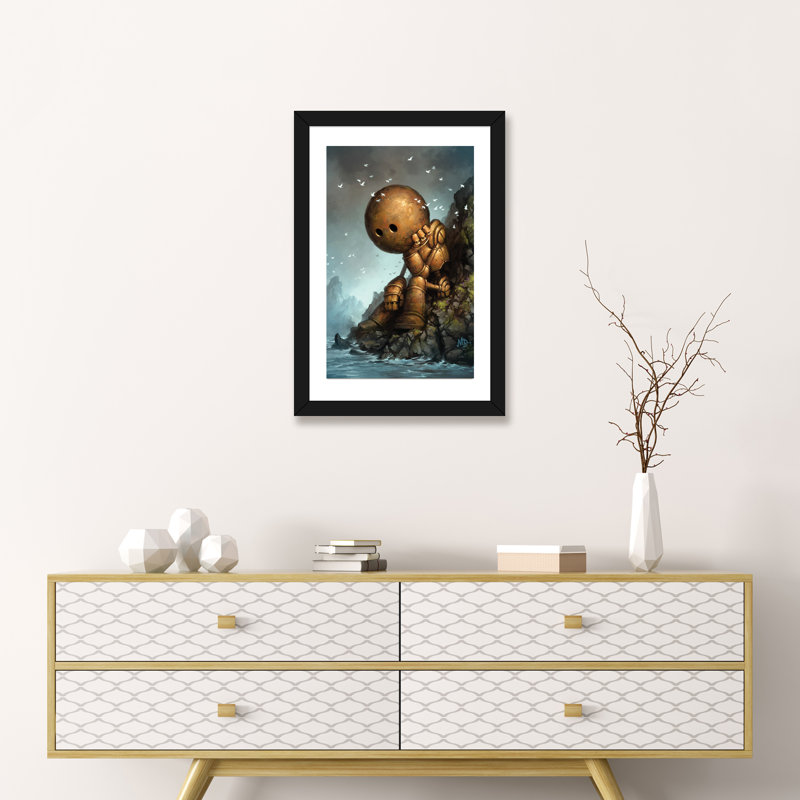Décoration murale pour enfants Introversion, Papier encadré noir, H 32 po x l 24 po x P 1 po