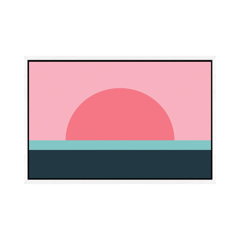 Sunseeker VII - Wrapped Canvas Print, White Framed, 152.5 cm H x 101.5 cm W, Valencia/Turquoise/Viking Blue