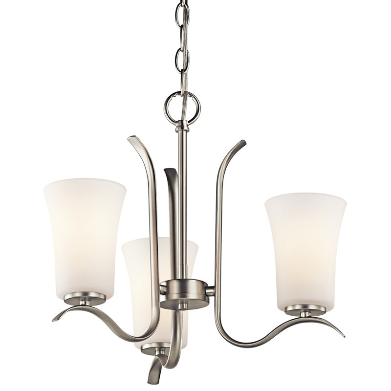 Lustre classique / traditionnel à 3 lumières Armida, Nickel brossé, Non