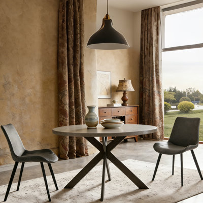 Ensemble de table de salle à manger à piédestal 46 po avec chaises H 32,4 po