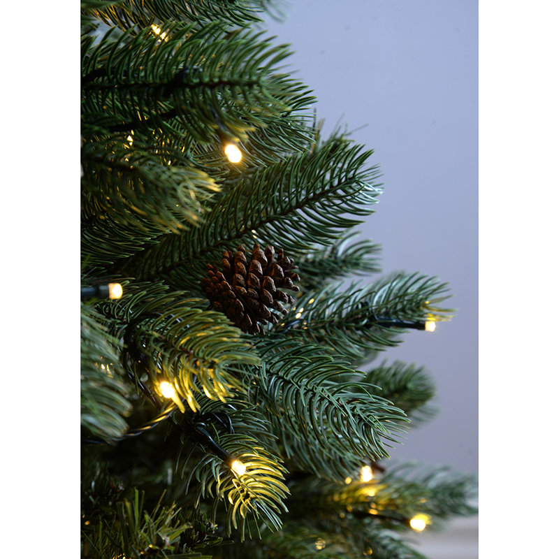 Lighted Artificial Pine Christmas Tree, 9ft H x 5.33ft W x 5.33ft D