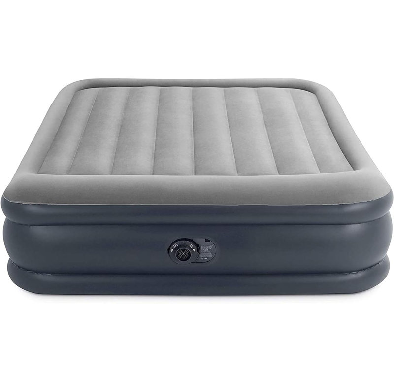 Matelas gonflable Deluxe avec repose-oreiller: Fiber-Tech - taille simple - pompe électrique intégrée - hauteur de lit de 16,5 po - capacité de poids de 300 lb