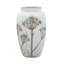 Vase cylindrique en céramique 7,9 x 7,9 x 13,8 po avec motif botanique brun