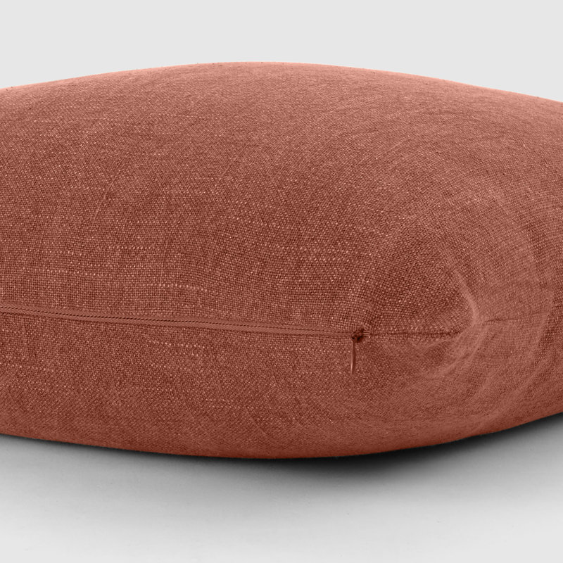 Solid Cotton Throw Pillow, Orange
