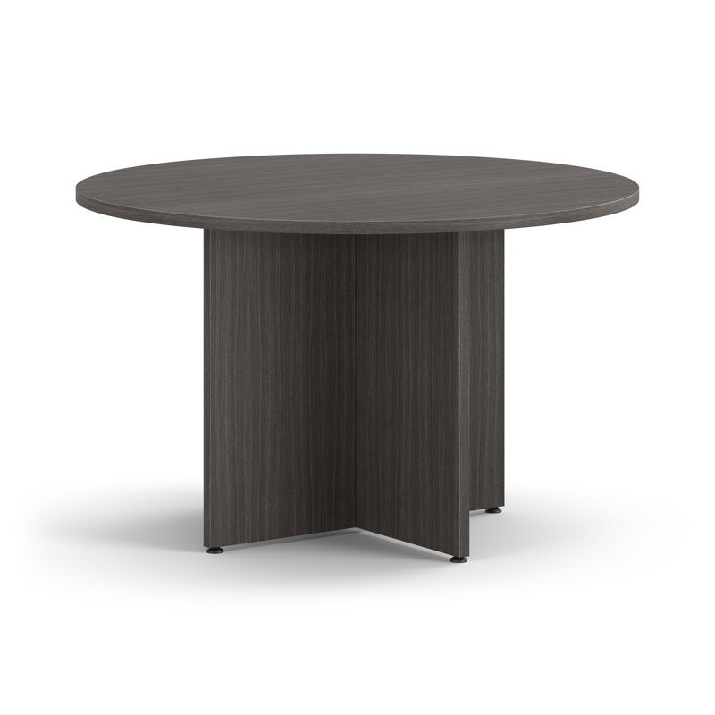 Table de réunion circulaire Mod, Teck ardoise, H 29 po x L 48 po x l 48 po